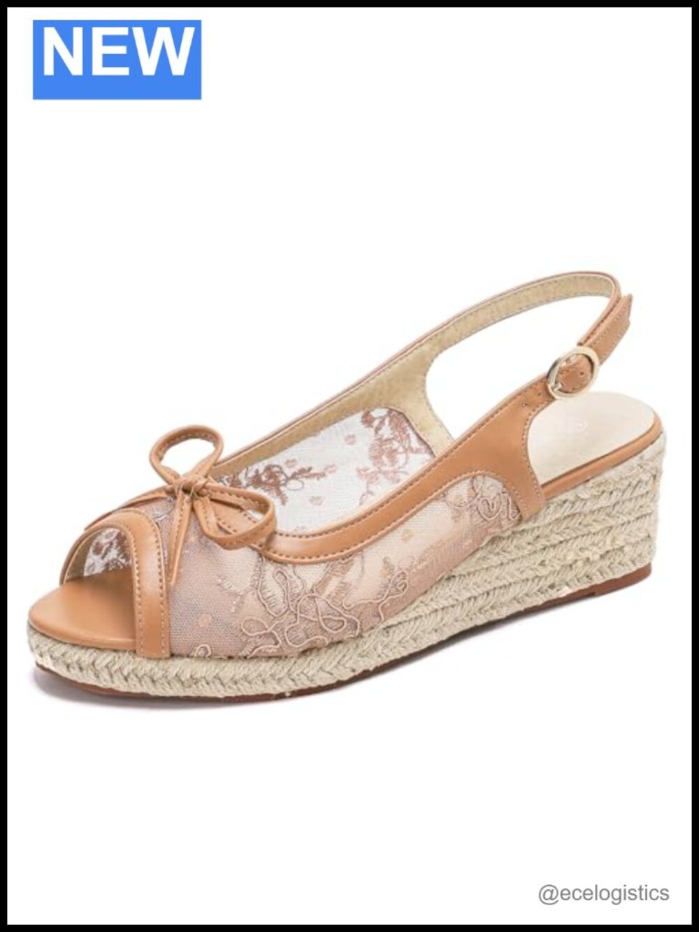 Lace Wedges Heels Espadrille Platform Slingback Sandals Open Toe Buckle Strap